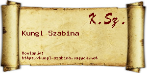 Kungl Szabina névjegykártya